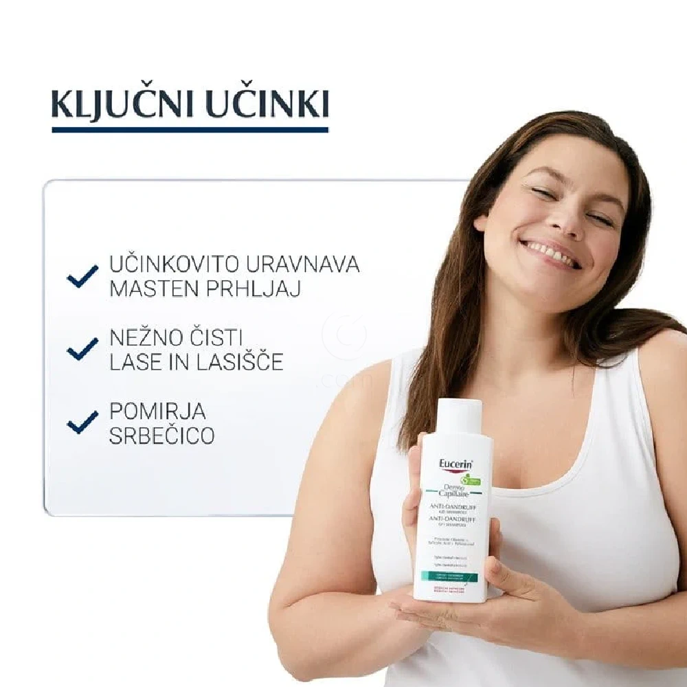 Eucerin DermoCapillaire, šampon proti mastnemu prhljaju (2 x 250 ml)